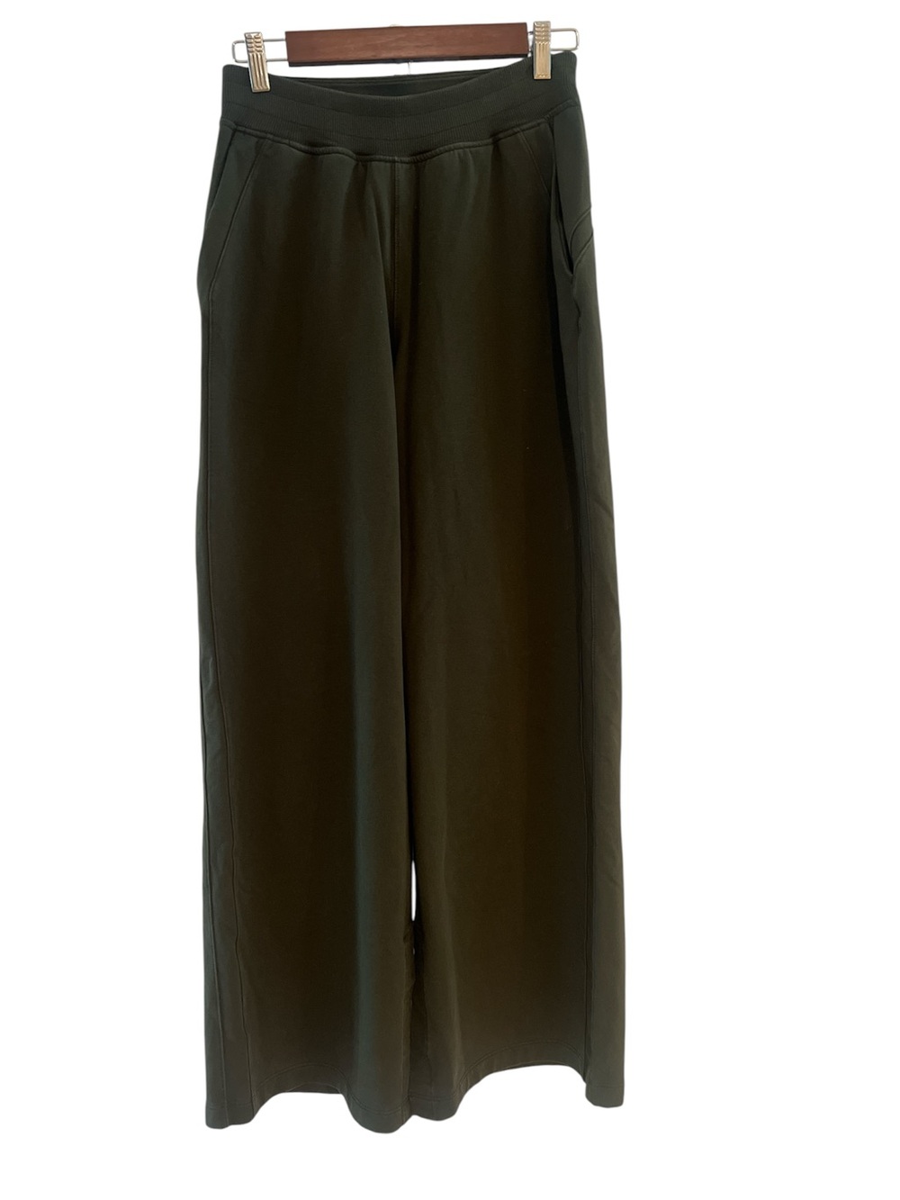 Lululemon Athletica La Wide Leg Side Split High-rise Pant In Green EUC